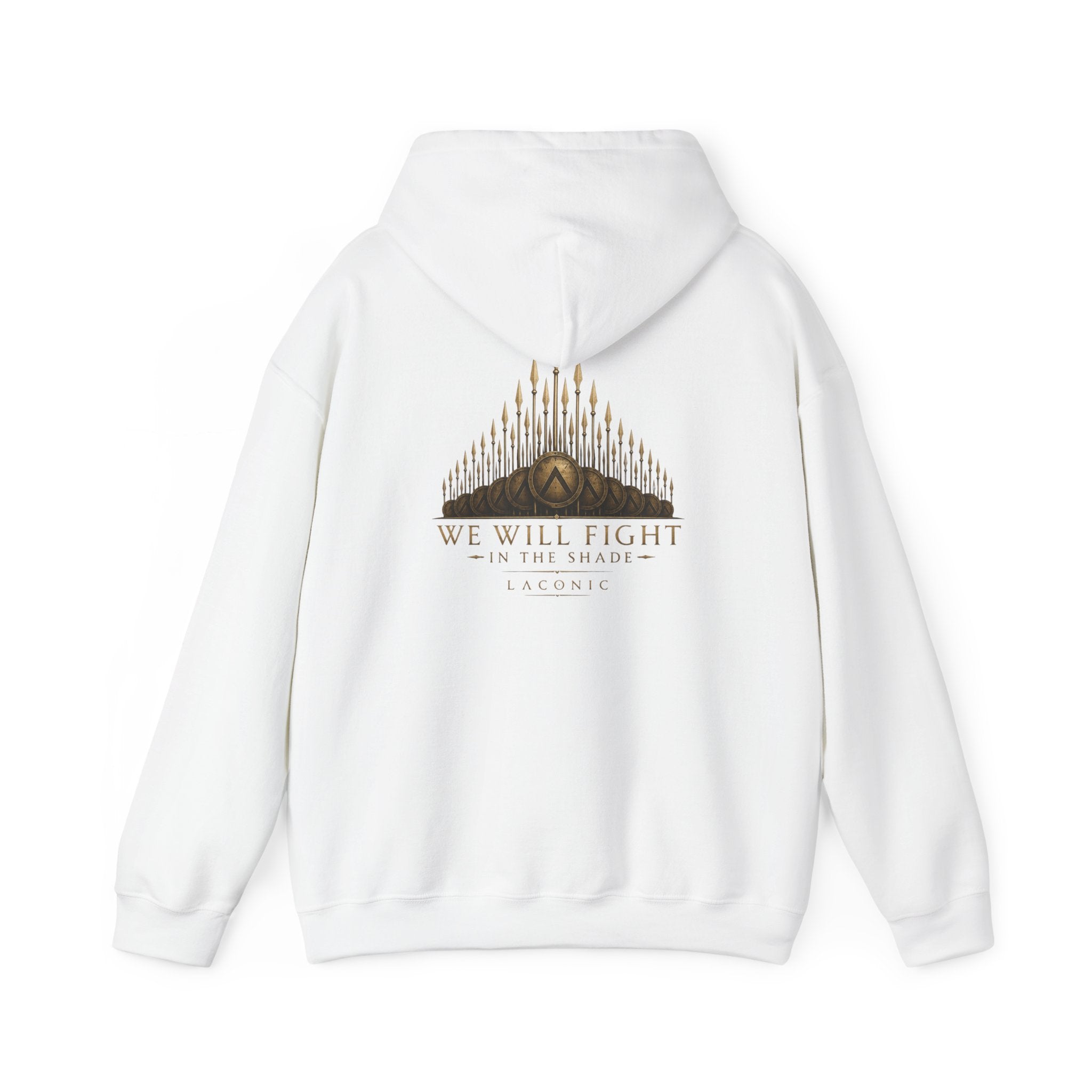 Warrior Crest Hoodie - "We Will Fight" Graphic Back Hooded Sweatshirt