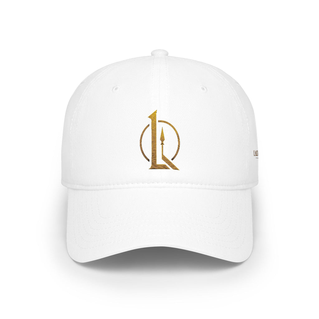 Low Profile Baseball Cap — Embroidered Gold Monogram 'L' Logo