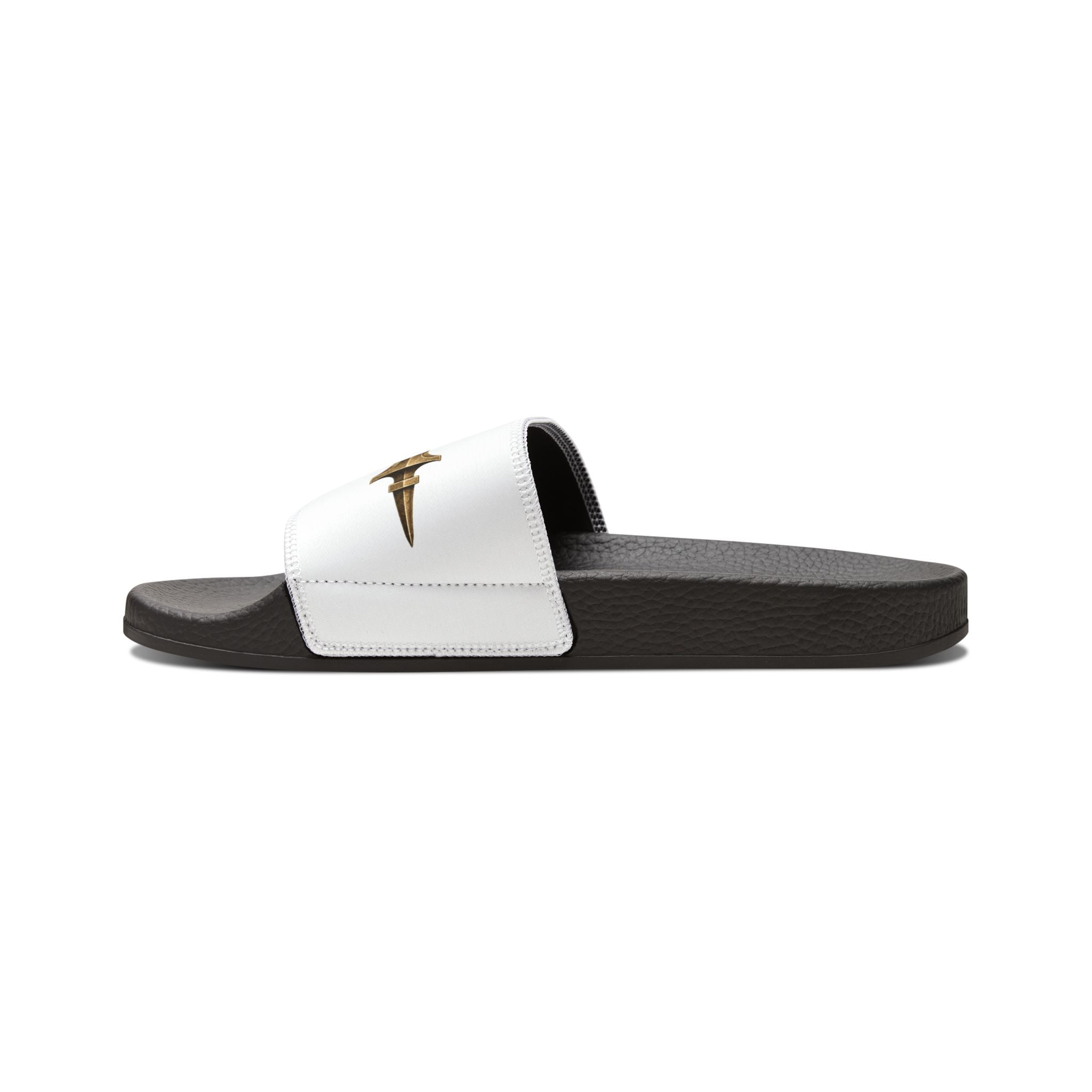 Men's White Removable-Strap Slide Sandals — Casual Pool & Lounge Slides