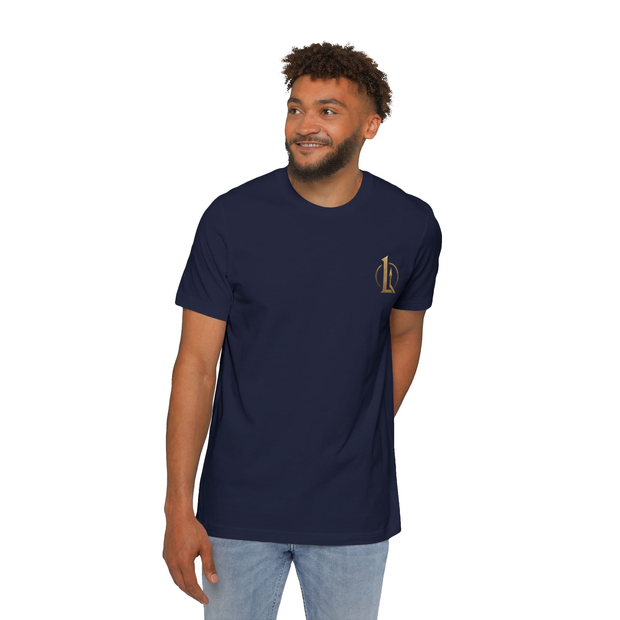 T-Shirt — "We Will Fight in the Shade" Gold Logo Back Print