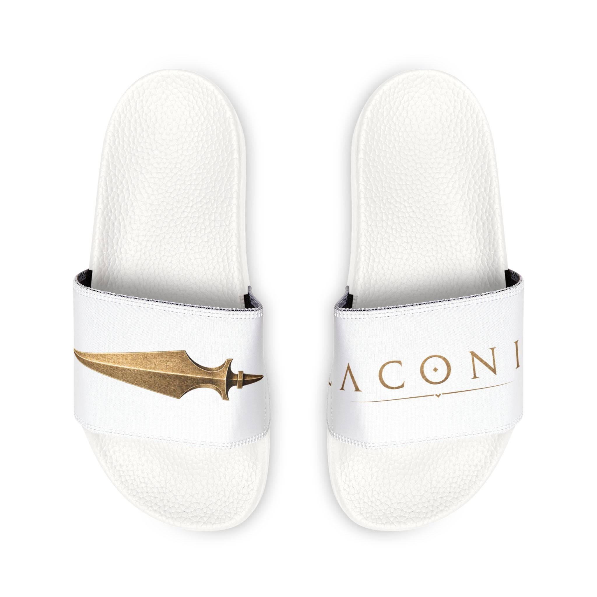 Men's White Removable-Strap Slide Sandals — Casual Pool & Lounge Slides