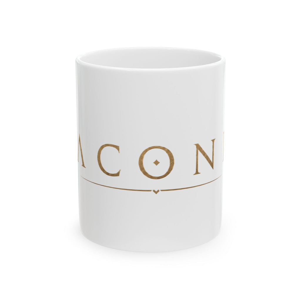 Bacon Ceramic Mug — Gold Script Breakfast Coffee Cup (11oz & 15oz)
