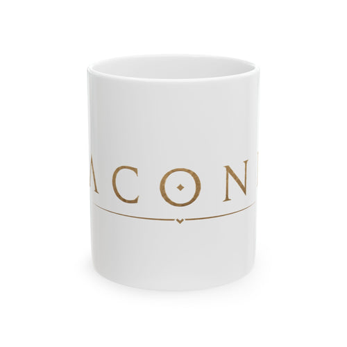 Bacon Ceramic Mug — Gold Script Breakfast Coffee Cup (11oz & 15oz)