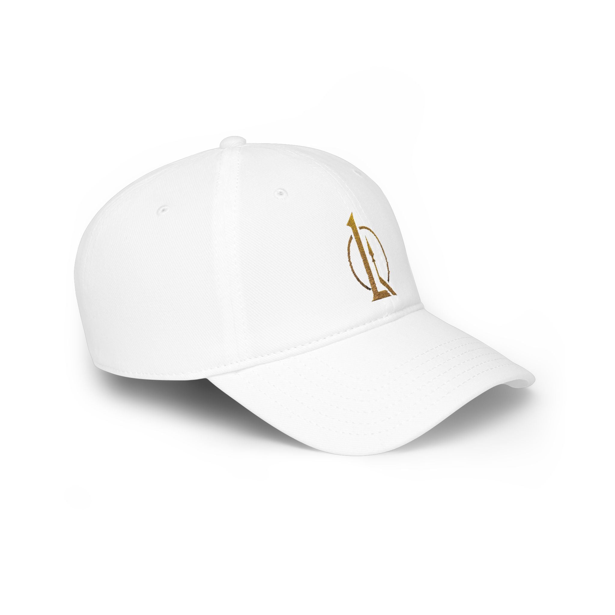 Low Profile Baseball Cap — Embroidered Gold Monogram 'L' Logo