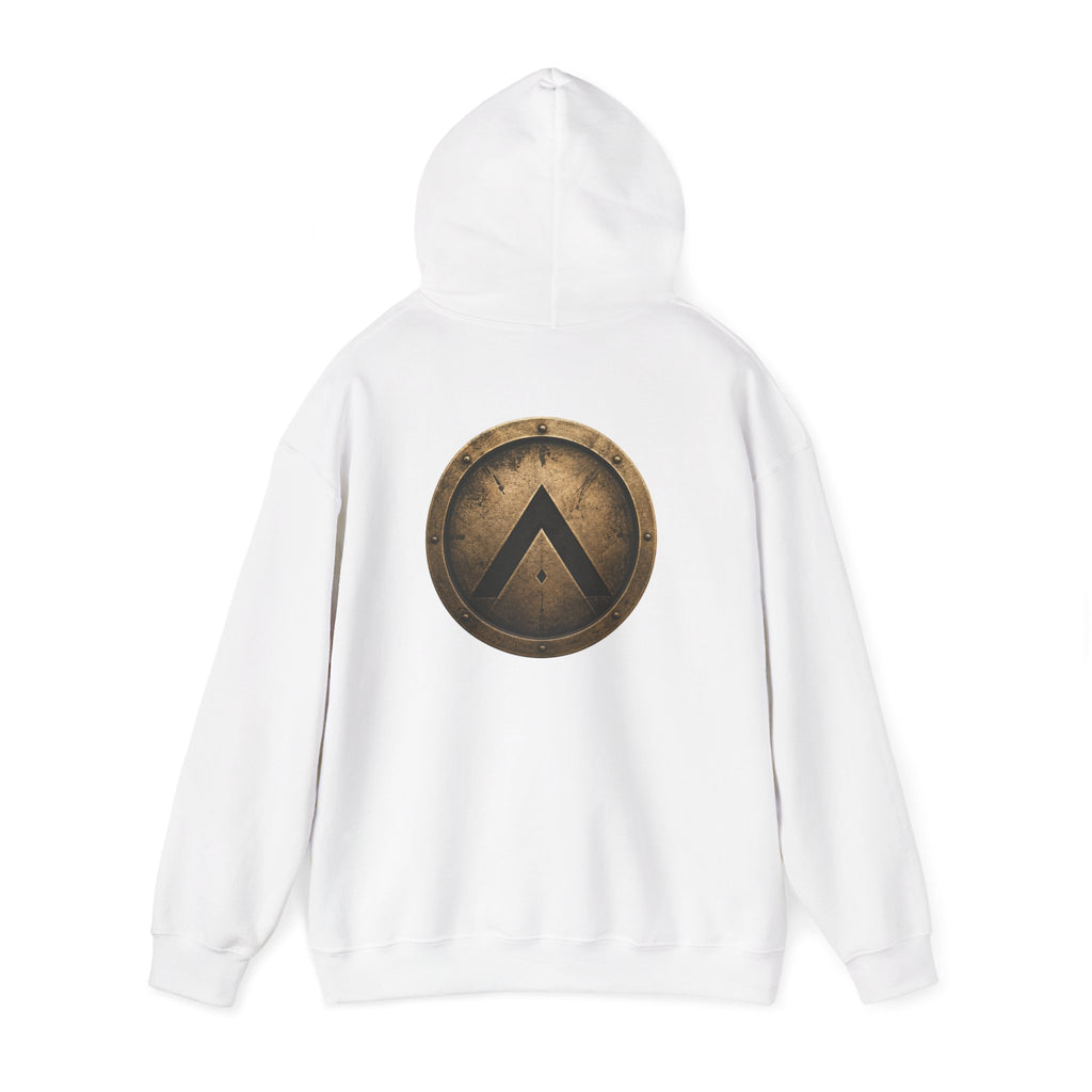 Spartan Shield Logo Hoodie — Ancient Warrior Emblem Pullover