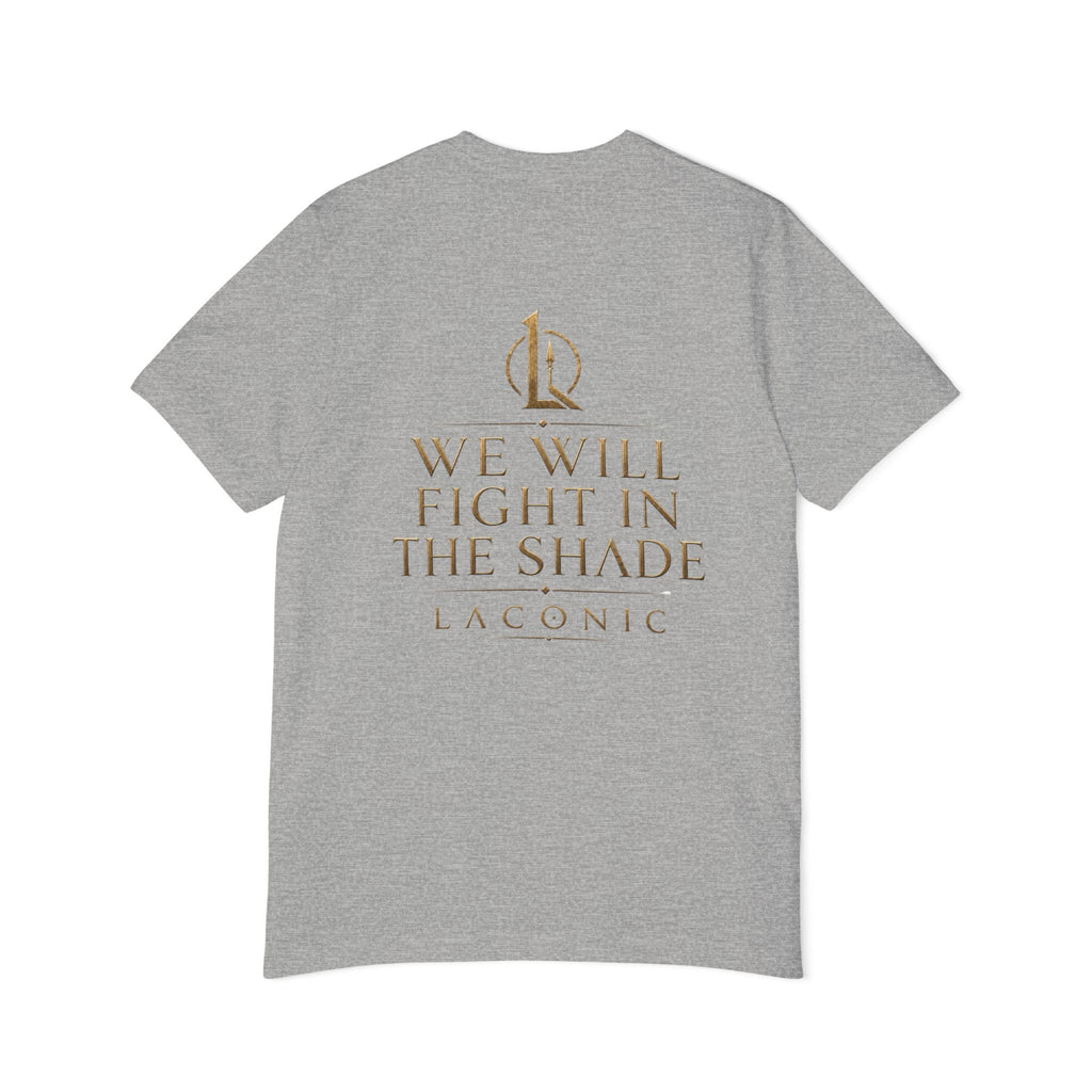 T-Shirt — "We Will Fight in the Shade" Gold Logo Back Print