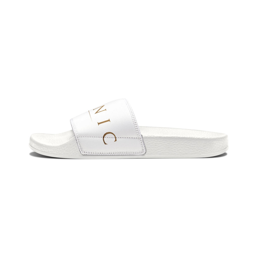 Men's White Removable-Strap Slide Sandals — Casual Pool & Lounge Slides