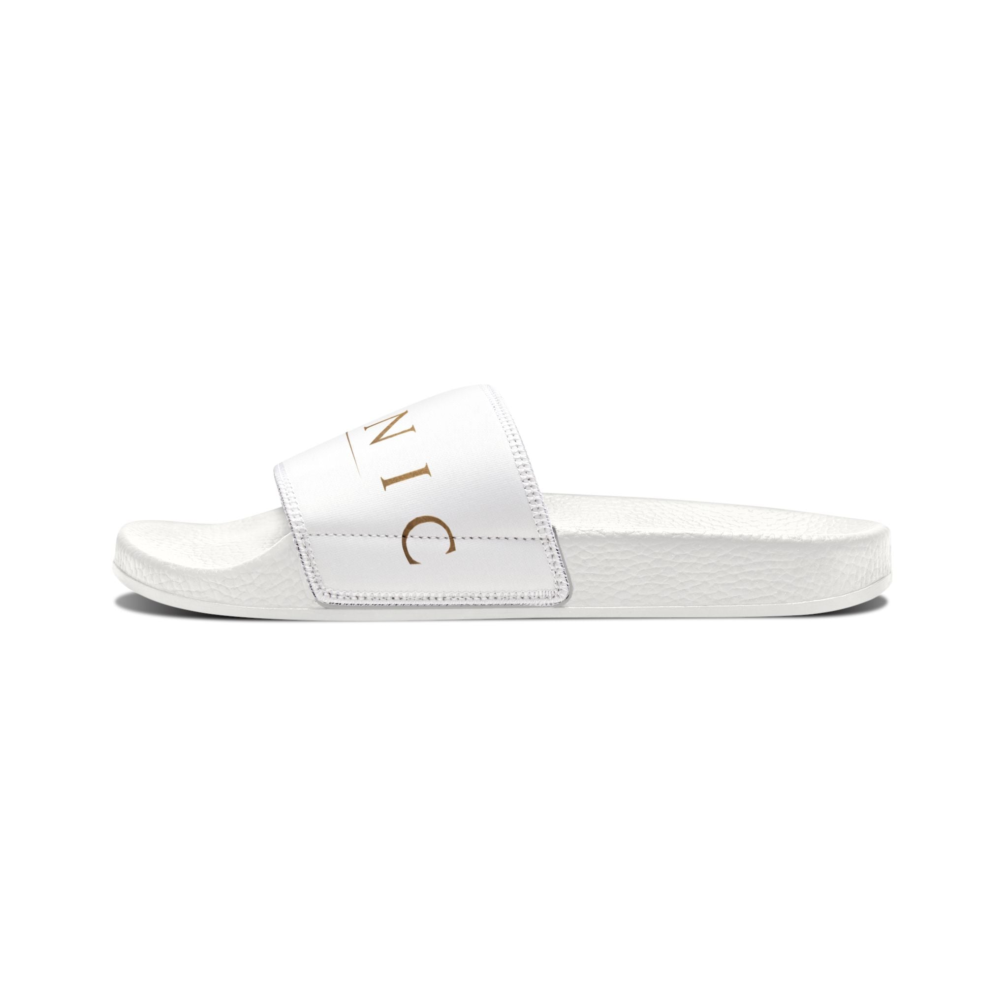 Men's White Removable-Strap Slide Sandals — Casual Pool & Lounge Slides