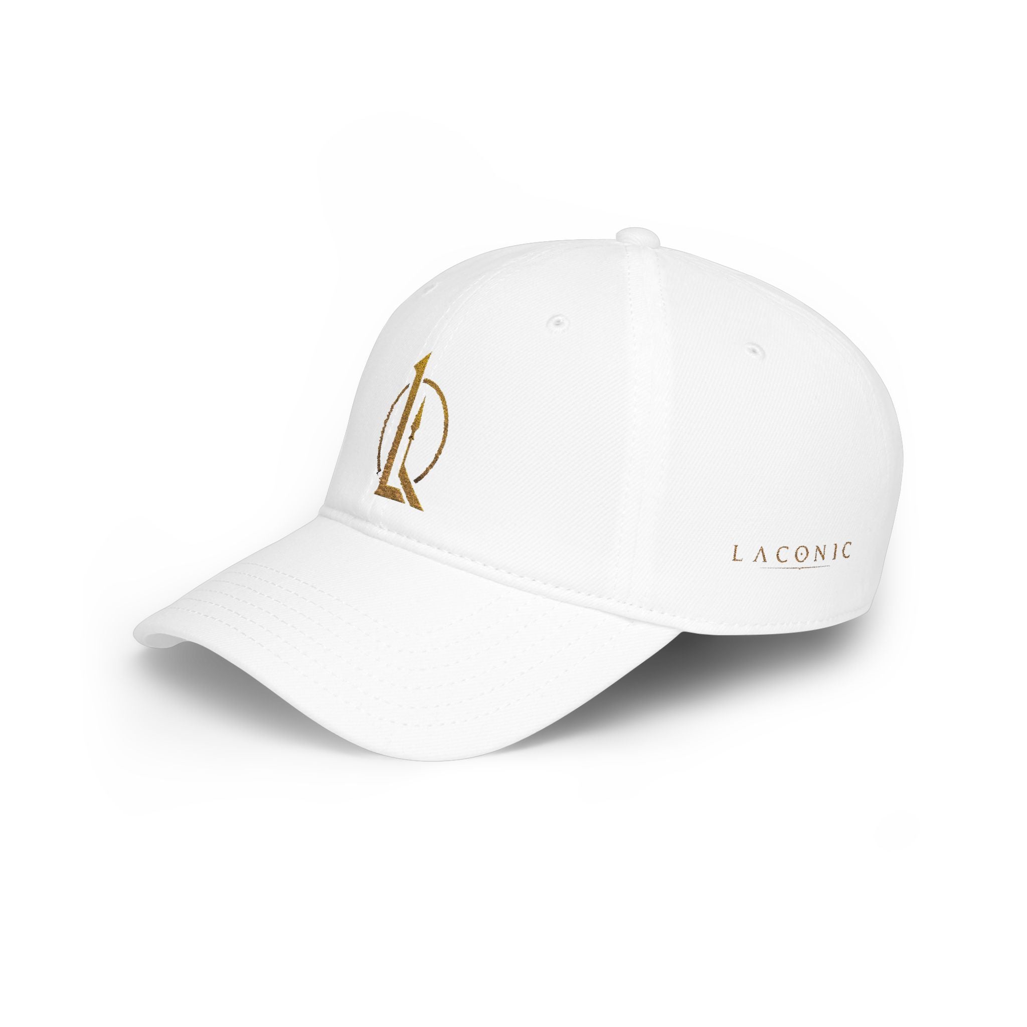 Low Profile Baseball Cap — Embroidered Gold Monogram 'L' Logo