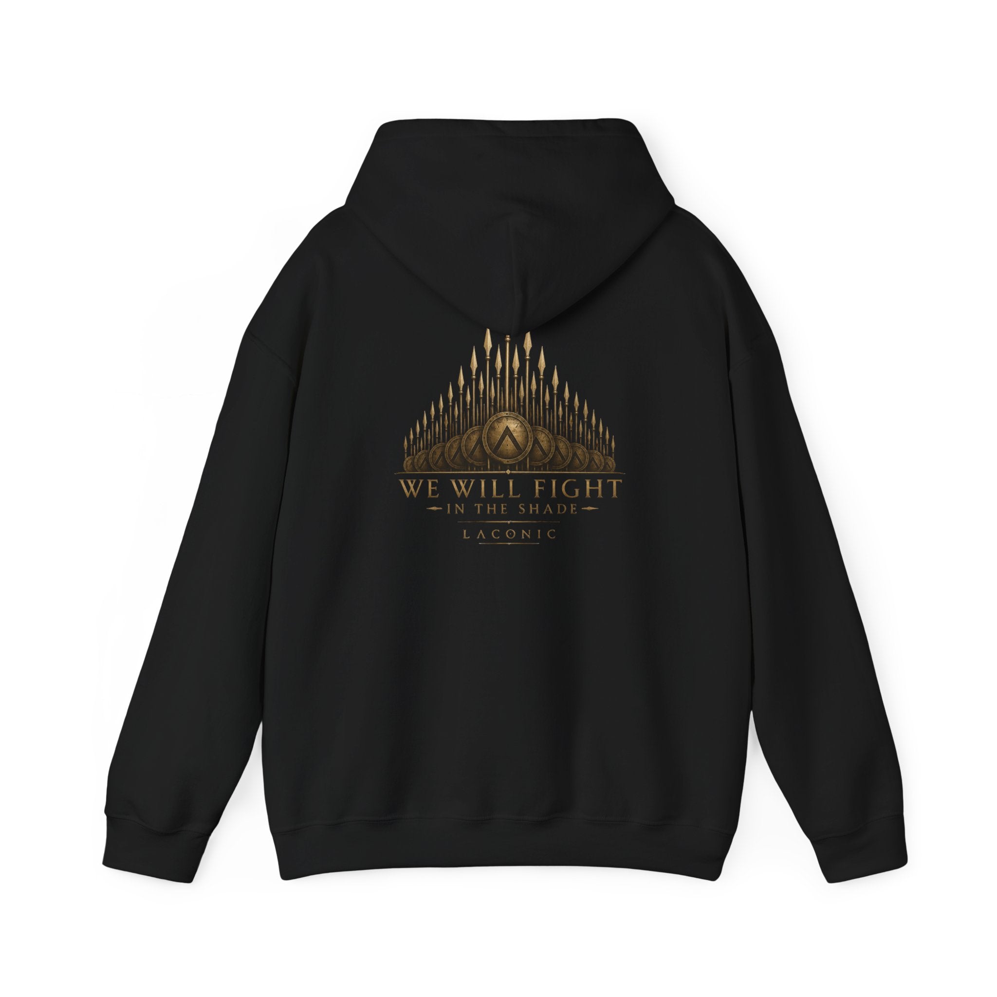 Warrior Crest Hoodie - "We Will Fight" Graphic Back Hooded Sweatshirt