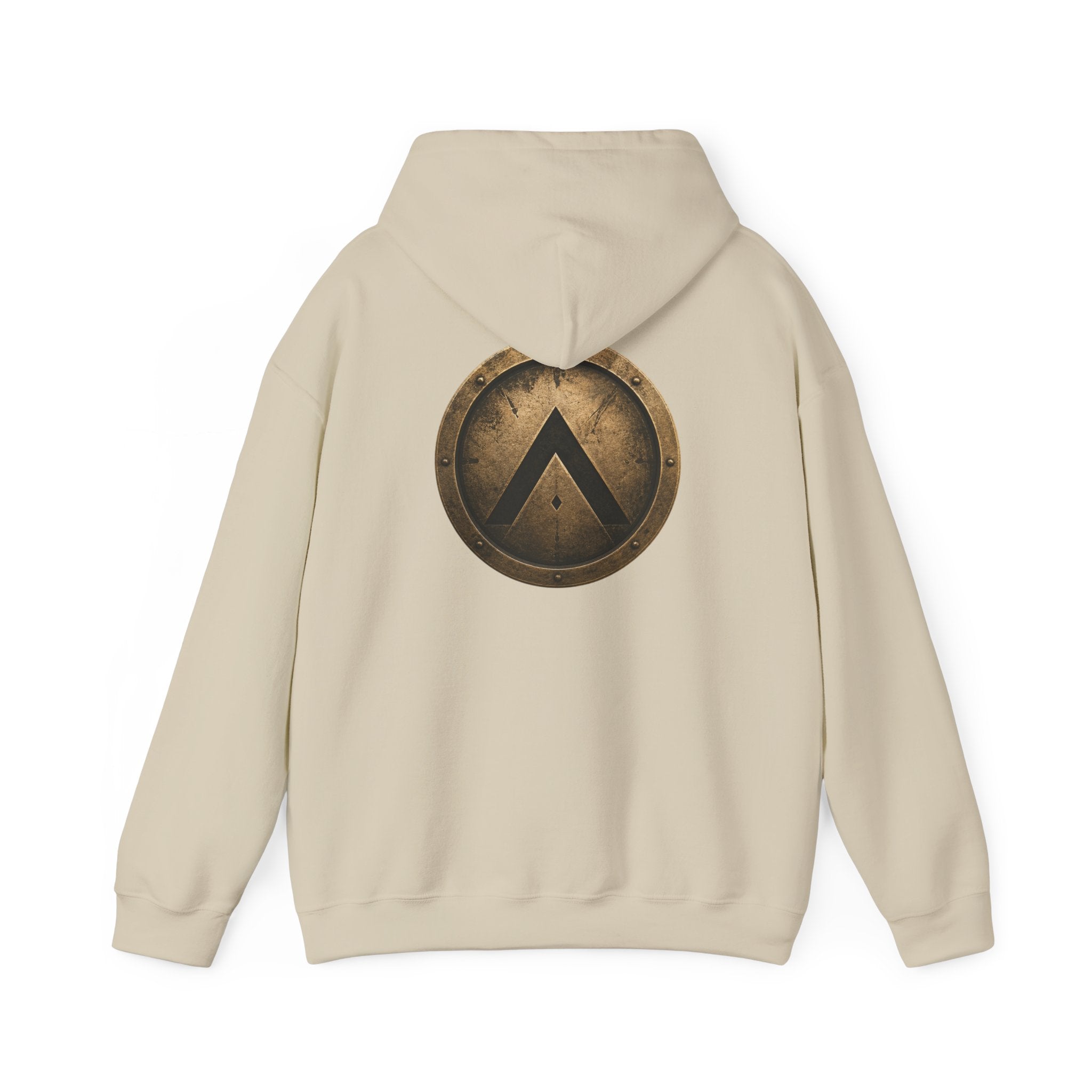 Spartan Shield Logo Hoodie — Ancient Warrior Emblem Pullover