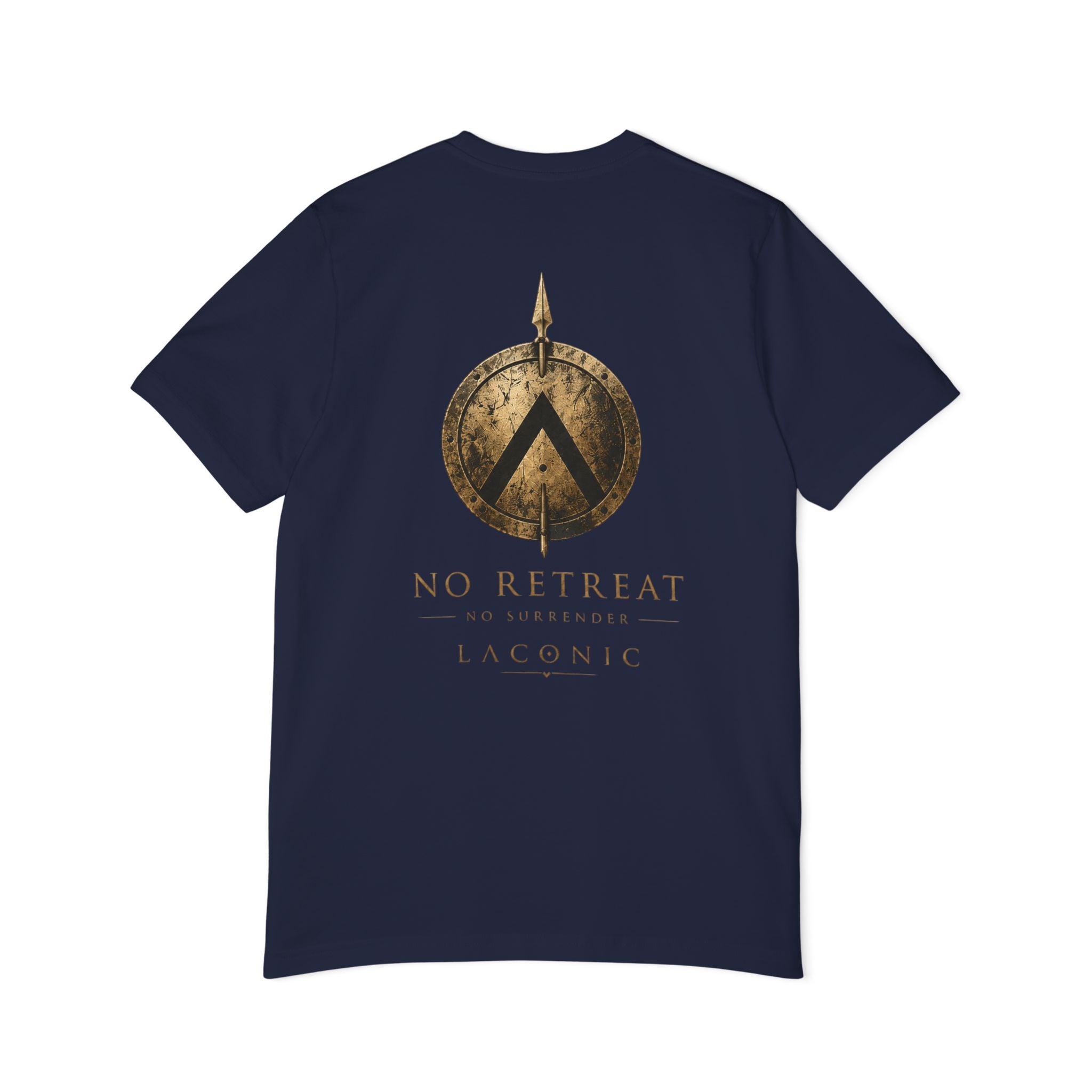 Spartan Shield T-Shirt — "No Retreat" Laconic Graphic Tee