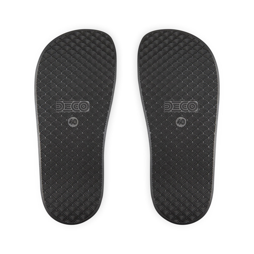Men's White Removable-Strap Slide Sandals — Casual Pool & Lounge Slides