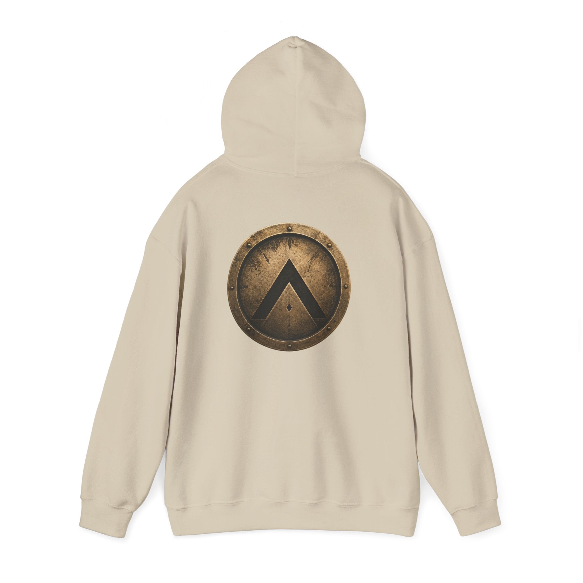Spartan Shield Logo Hoodie — Ancient Warrior Emblem Pullover