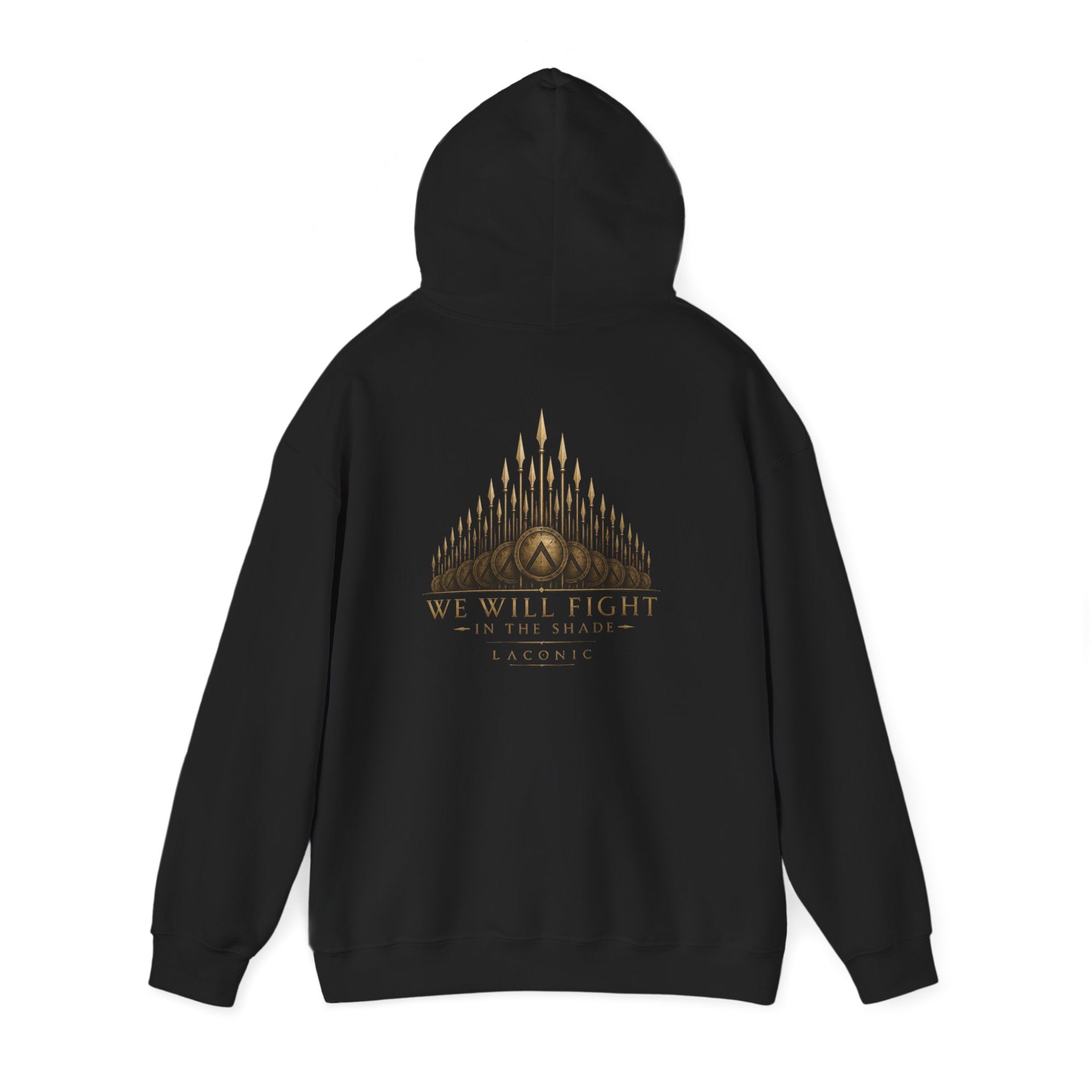 Warrior Crest Hoodie - "We Will Fight" Graphic Back Hooded Sweatshirt