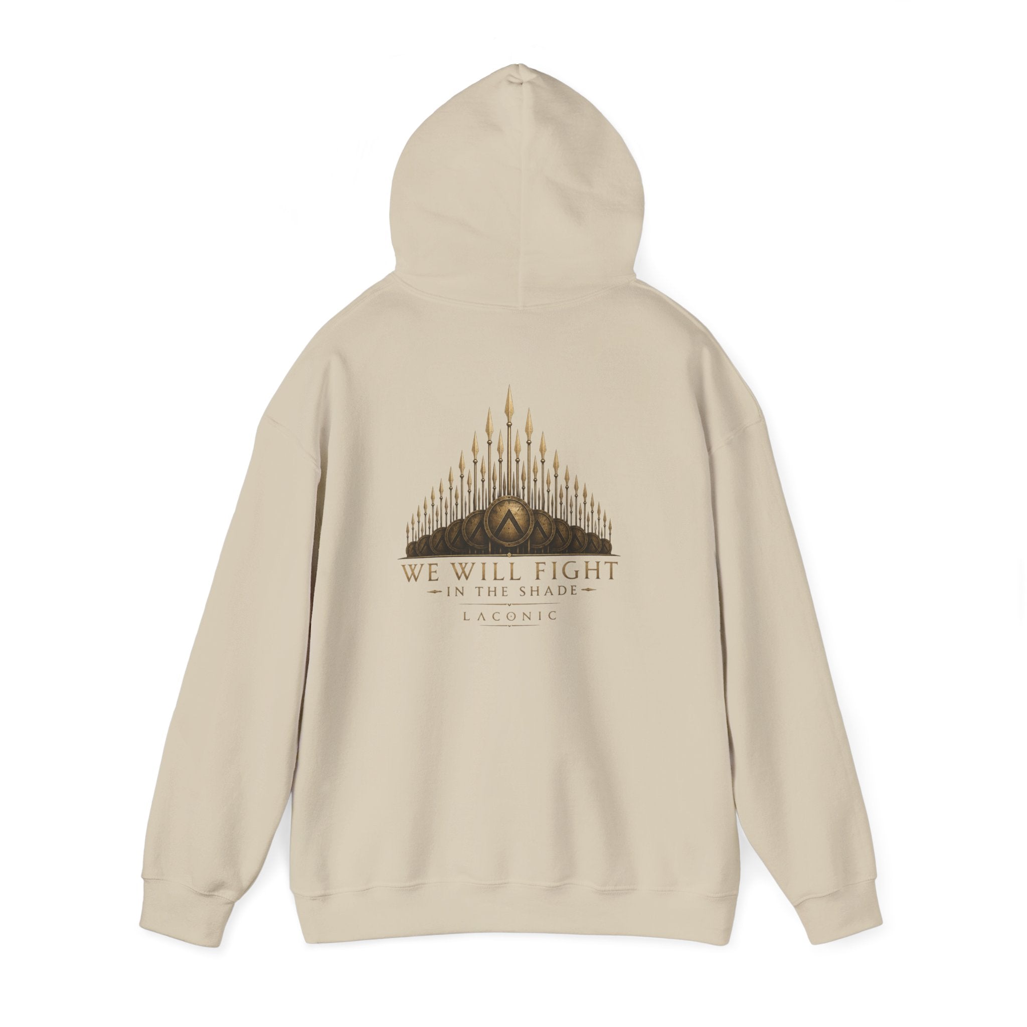 Warrior Crest Hoodie - "We Will Fight" Graphic Back Hooded Sweatshirt