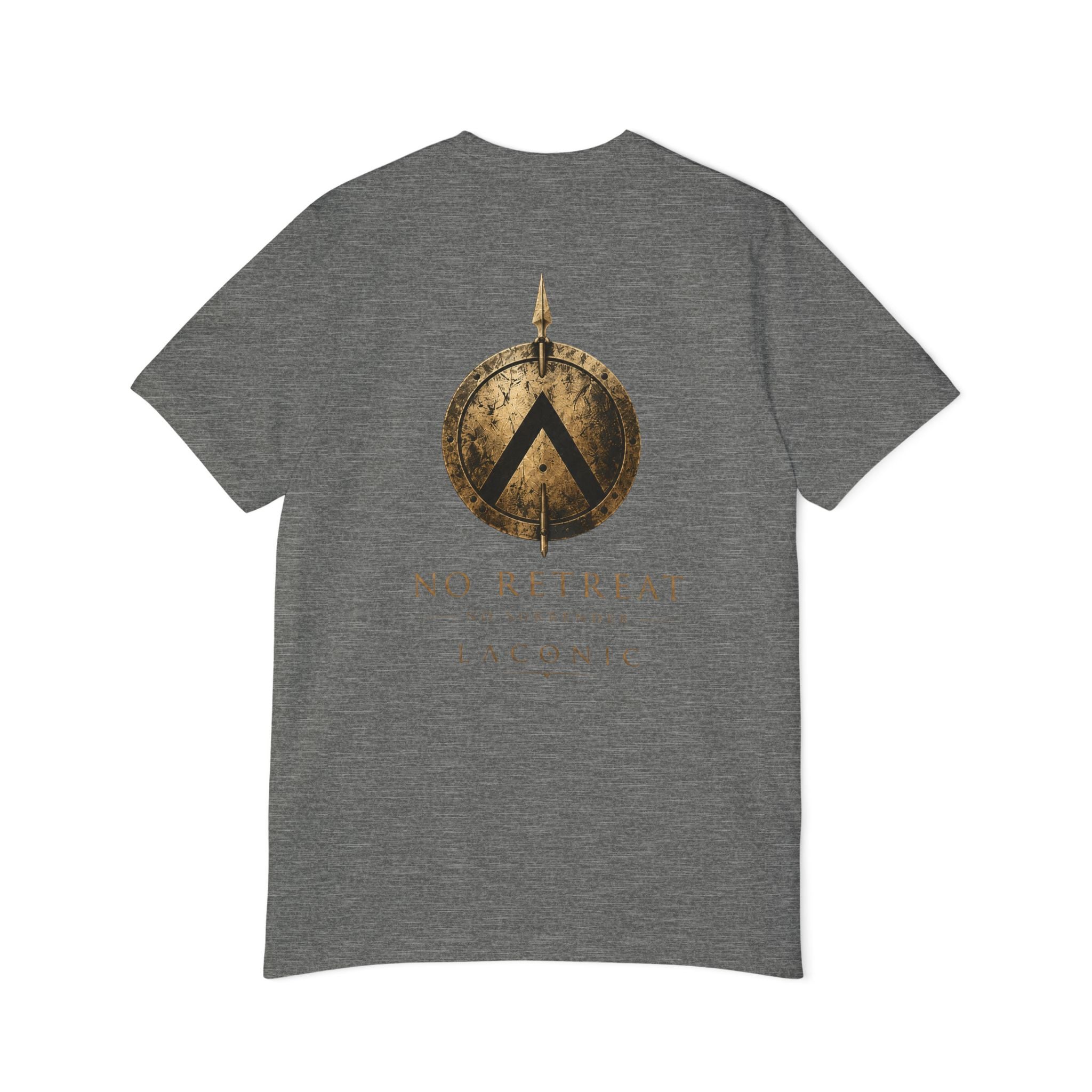 Spartan Shield T-Shirt — "No Retreat" Laconic Graphic Tee