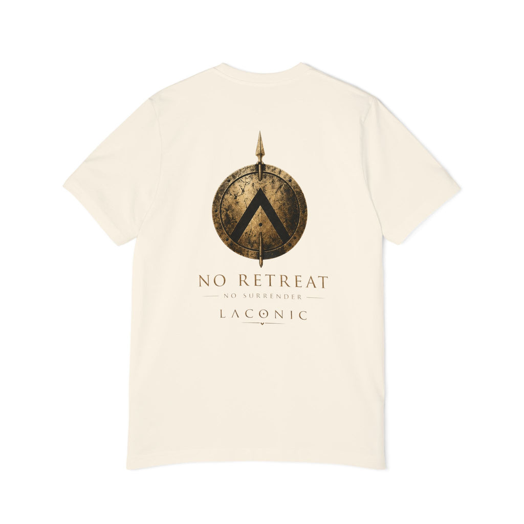 Spartan Shield T-Shirt — "No Retreat" Laconic Graphic Tee