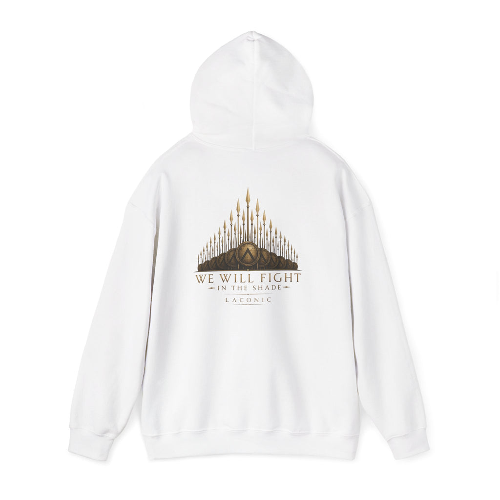 Warrior Crest Hoodie - "We Will Fight" Graphic Back Hooded Sweatshirt