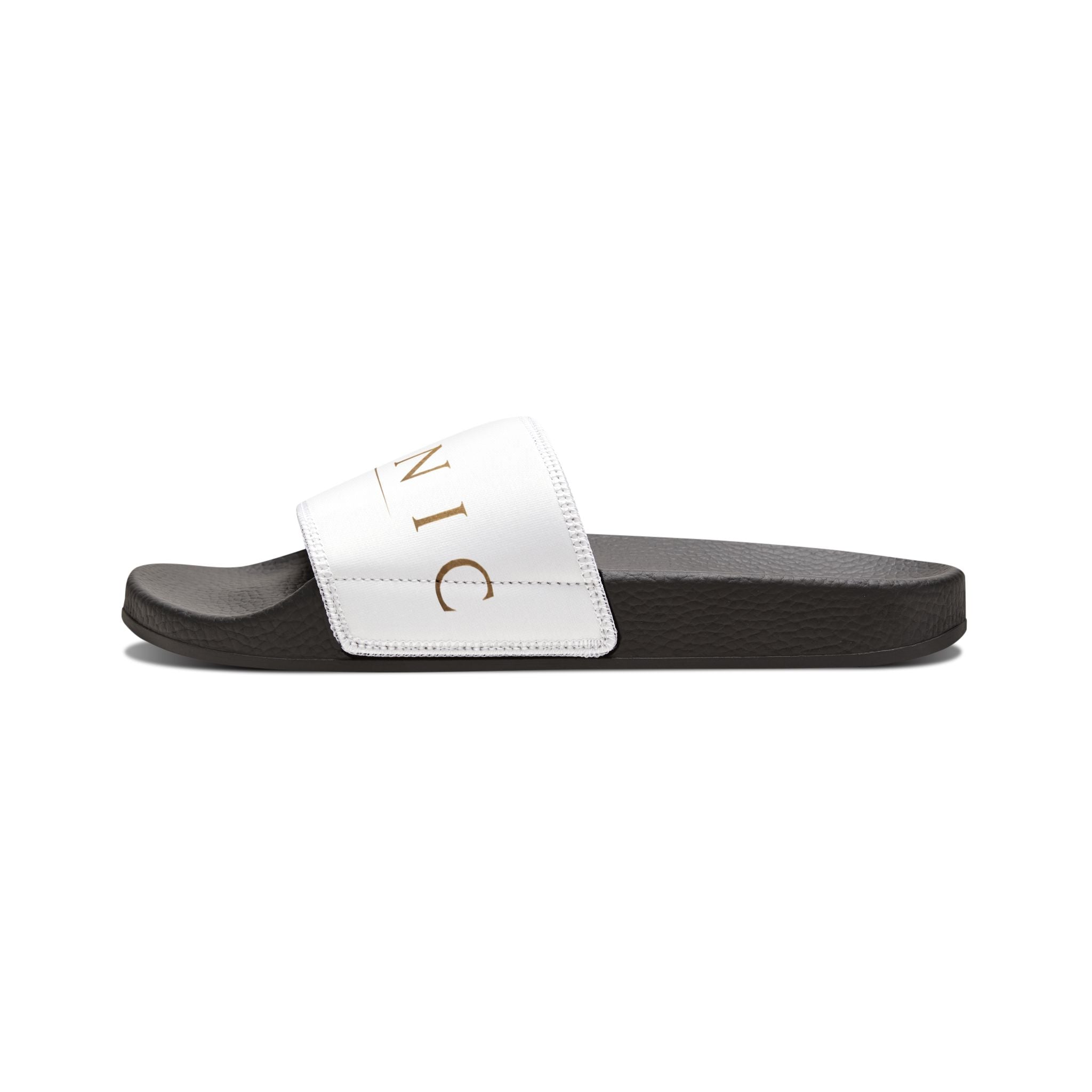 Men's White Removable-Strap Slide Sandals — Casual Pool & Lounge Slides