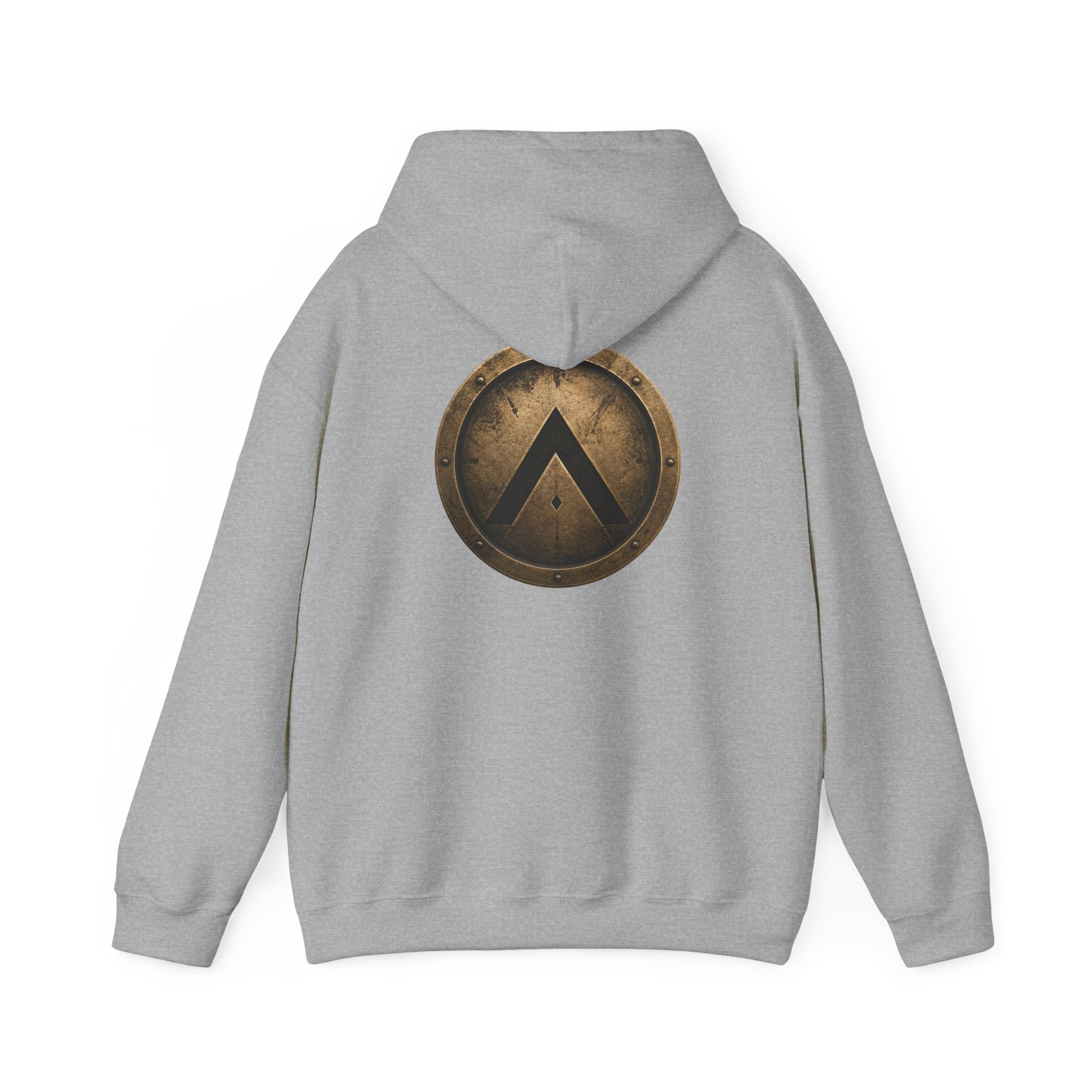 Spartan Shield Logo Hoodie — Ancient Warrior Emblem Pullover